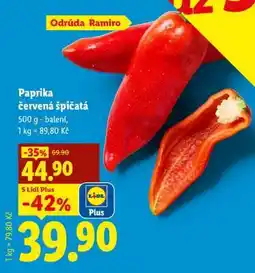Lidl PAPRIKA ČERVENÁ ŠPIČATÁ nabídka