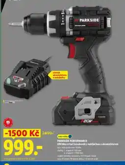 Lidl PARKSIDE PERFORMANCE 20V Aku vrtačka/Šroubovák s nabíječkou a akumulátorem nabídka