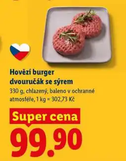 Lidl Hovězí burger dvouručák se sýrem nabídka