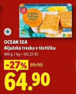 Lidl Ocean Sea Aljašská treska v těstíčku nabídka