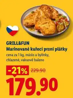 Lidl GRILL&FUN Marinované kuřecí prsní plátky nabídka