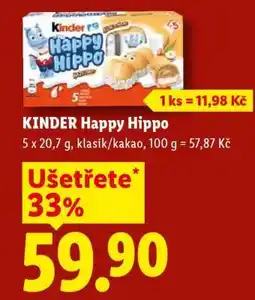 Lidl Kinder Happy Hippo nabídka