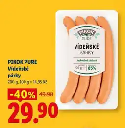 Lidl Pikok Pure Vídeňské Párky nabídka