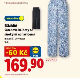 ESMARA Saténové kalhoty se širokými nohavicemi