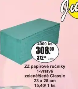 Adam ZZ papírové ručníky 1-vrstvé zelené/šedé Classic 23 x 25 cm 15,40/1 ks nabídka
