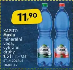 Coop KAPITO Maxia minerální voda, vybrané druhy nabídka