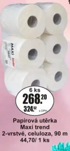 Adam Papírová utěrka 2-vrstvé, celuloza, 90 m 44,70 / 1 ks nabídka