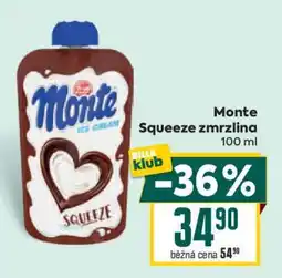 Billa Monte Squeeze Zmrzlina nabídka