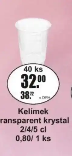 Adam Kelímek transparent krystal 0,80 / 1 ks nabídka
