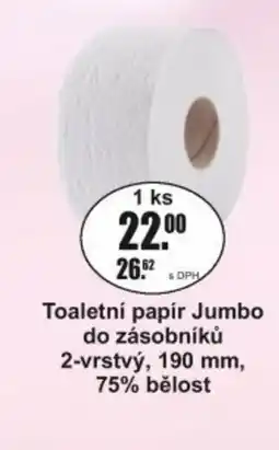 Adam Toaletní papír Jumbo do zásobníků 2-vrstvý, 190 mm, 75% bělost nabídka