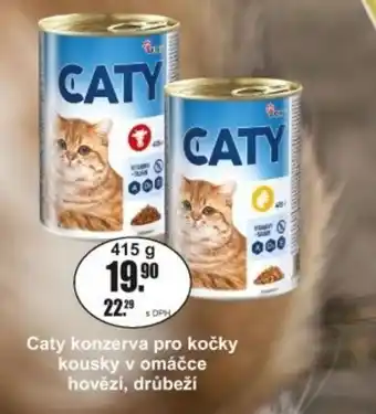 Caty konzerva pro kočky kousky v omáčce hovězí, drůbeží