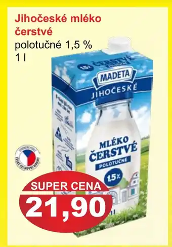 MADETA Jihočeské mléko čerstvé