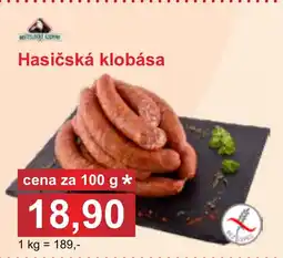 PLUS JIP Hasičská klobása nabídka