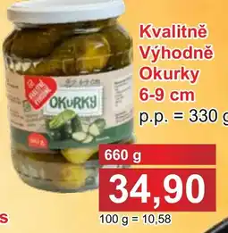 PLUS JIP Kvalitně Výhodně Okurky 6-9 cm nabídka