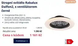 Datart Stropní svítidlo Rabalux Dalfon2, s ventilátorem černé nabídka