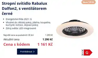Stropní svítidlo Rabalux Dalfon2, s ventilátorem černé
