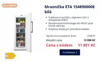 Mraznička ETA 154890000E bílá