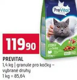 Terno PREVITAL 1,4 kg granule pro kočky vybrané druhy nabídka