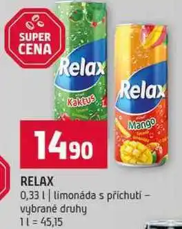 Terno RELAX 0,33l limonáda s příchutí vybrané druhy nabídka