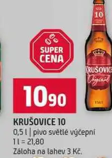 Terno KRUŠOVICE Original 0,5l pivo světlé výčepní nabídka