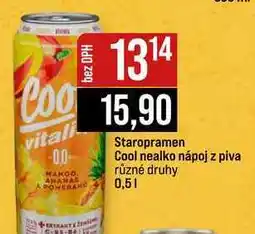 Jip Staropramen Cool nealko nápoj z piva různé druhy nabídka