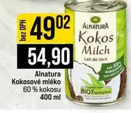 Jip Alnatura Kokosové mléko 60% kokosu nabídka