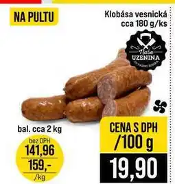 Jip Klobása vesnická cca 180 g 100g nabídka