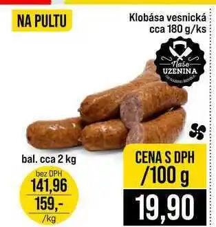 Jip Klobása vesnická cca 180 g 100g nabídka