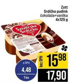 Jip Zott Srdíčko pudink čokoláda+vanilka 4x125 g nabídka