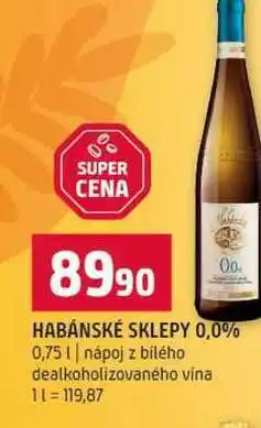 Terno HABÁNSKÉ SKLEPY 0,0% 0,75l nápoj z bílého dealkoholizovaného vina nabídka