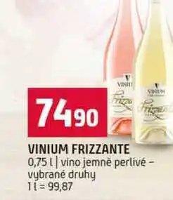 Terno VINIUM FRIZZANTE 0,75 vino jemně perlivé vybrané druhy nabídka