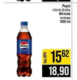 Jip Pepsi různé druhy Mirinda orange nabídka