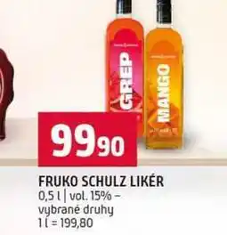 Terno FRUKO SCHULZ LIKÉR 0,5l vol. 15% vybrané druhy nabídka