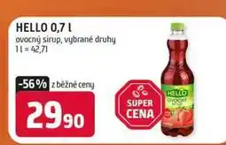 Terno HELLO 0,7l ovocný sirup, vybrané druhy nabídka
