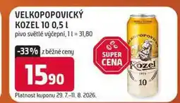 Terno VELKOPOPOVICKÝ KOZEL 10 0,5l pivo světlé výčepní nabídka