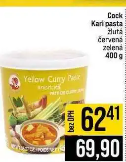 Jip Cock Kari pasta žlutá červená zelená nabídka
