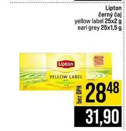 Jip Lipton černý čaj yellow label 25x2 g earl grey 25x1,5 g nabídka