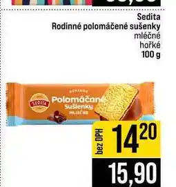 Jip Sedita Rodinné polomáčené sušenky mléčné hořké nabídka