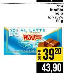 Jip Novi čokoláda mléčná hořká 52% nabídka