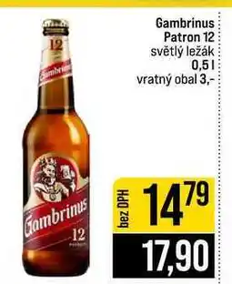 Jip Gambrinus Patron 12 světlý ležák nabídka