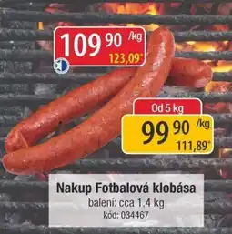 Qanto Nakup Fotbalová klobása nabídka