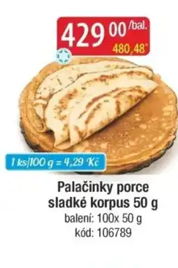 Qanto Palačinky porce sladké korpus nabídka