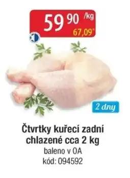 Qanto Čtvrtky kuřecí zadní chlazené nabídka
