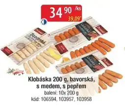Qanto Klobáska ,bavorská, s medem, s pepřem nabídka