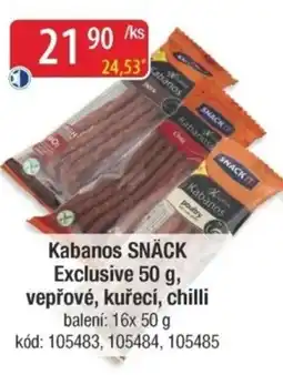 Qanto Kabanos SNÄCK Exclusive, vepřové, kuřecí, chilli nabídka