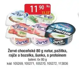 Qanto Žervé choceňské natur, pažitka, rajče a bazalka, šunka, s proteinem nabídka