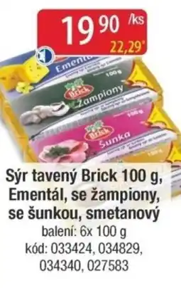 Qanto Sýr tavený Brick ,Ementál, se žampiony, se šunkou, smetanový nabídka