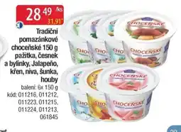 Qanto Tradiční pomazánkové choceňské pažitka, česnek a bylinky, Jalapeño, křen, niva, šunka, houby nabídka