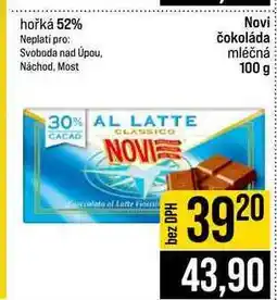 Jip Novi čokoláda mléčná nabídka