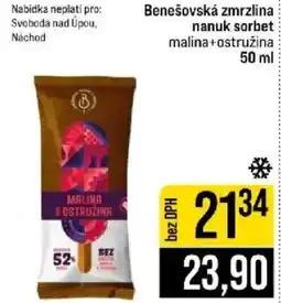 Jip Benešovská zmrzlina nanuk sorbet malina+ostružina nabídka